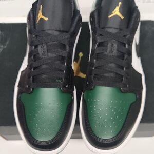 Jordan Green and Black Sneakers with Gold Highlights